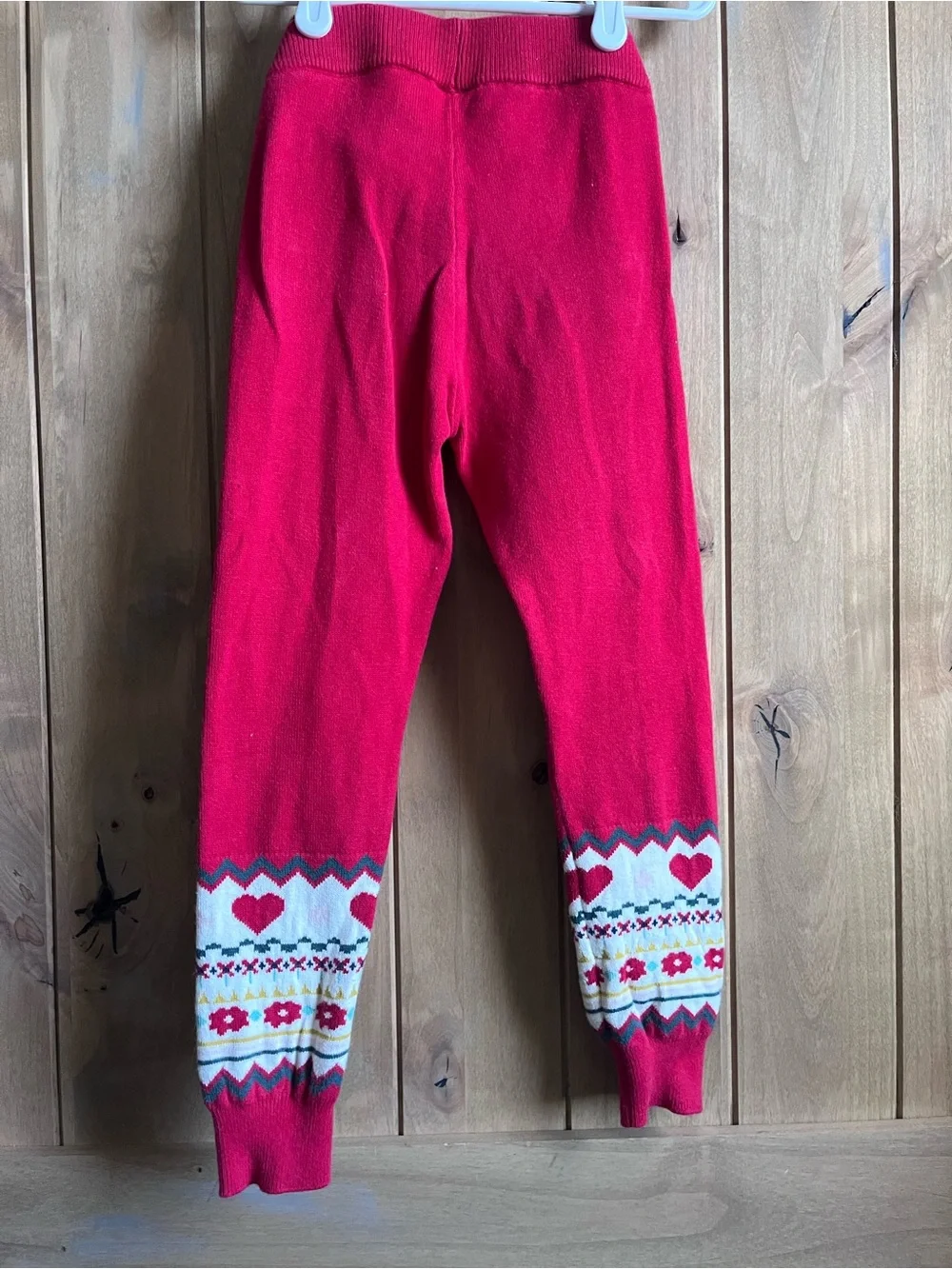Hanna Andersson Girls' Ecru Knit Bobble Cardigan with Fair Aisle leggings - 5T